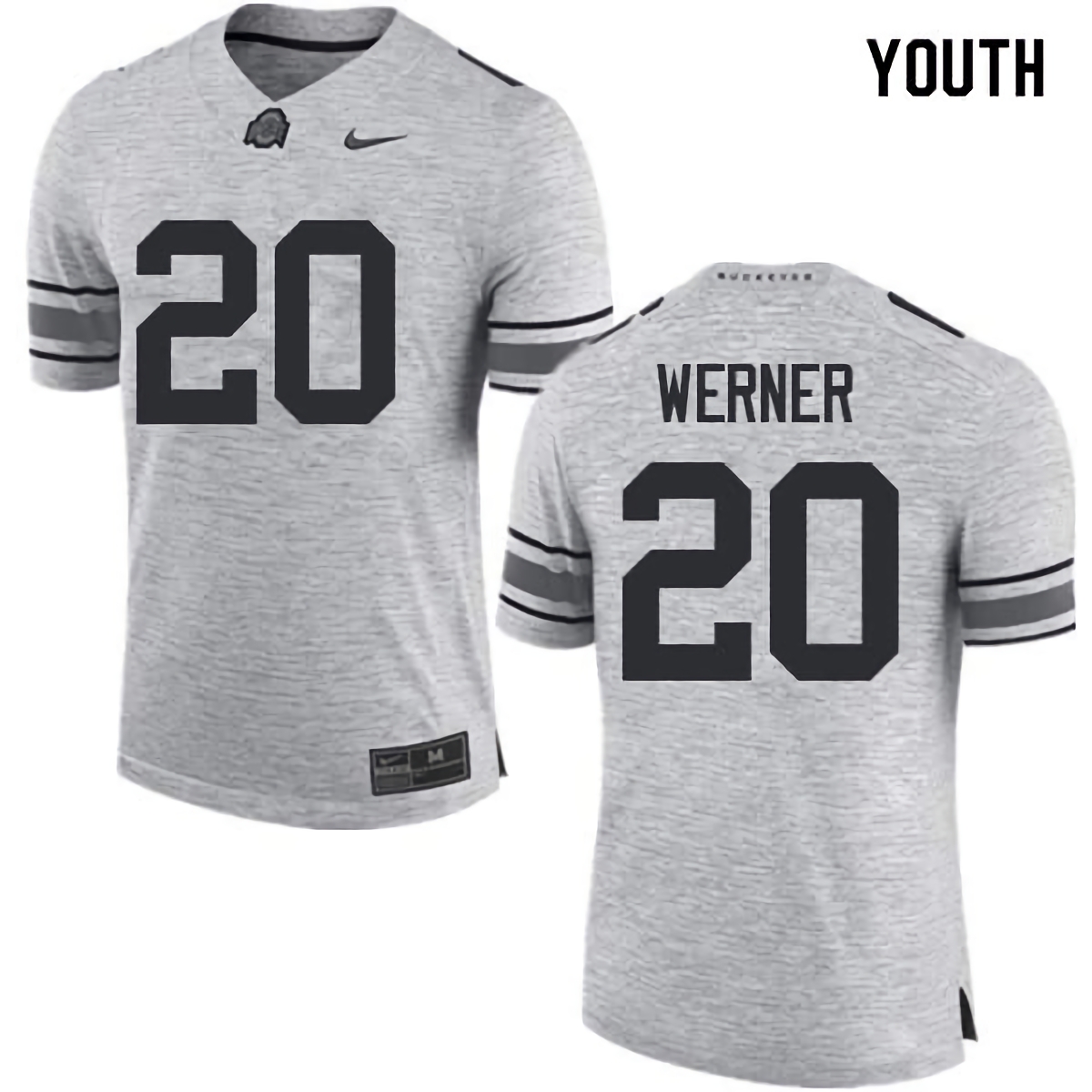 Pete Werner Ohio State Buckeyes Youth NCAA #20 Nike Gray College Stitched Football Jersey ZUH7356FI